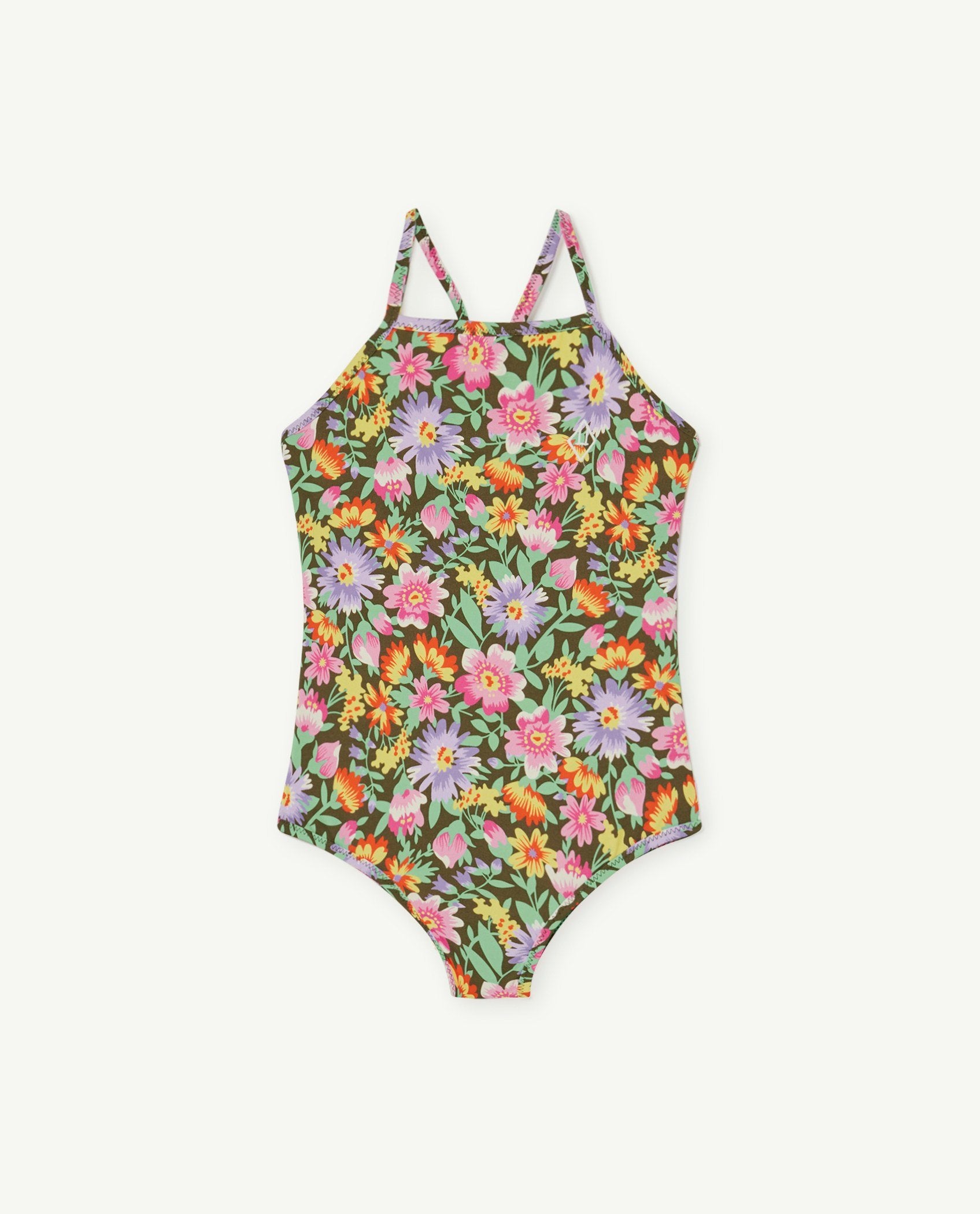 Deep Brown Flowers Trout Swimsuit PRODUCT FRONT