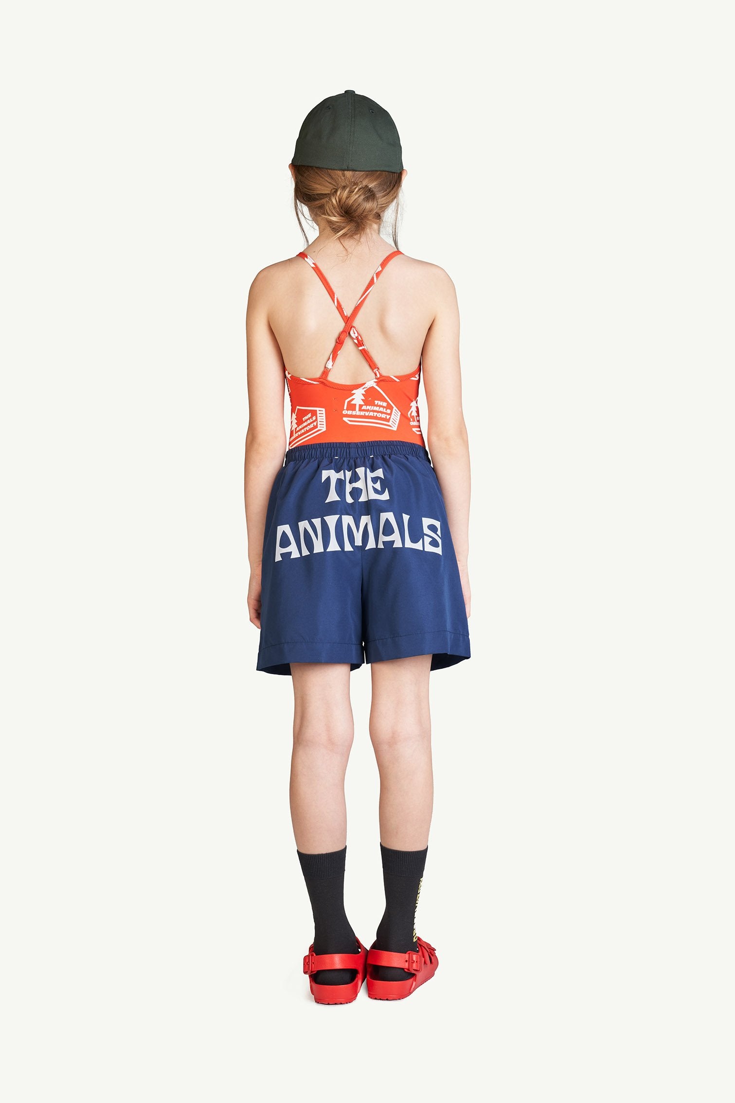 Red The Animals Trout Swimsuit MODEL BACK