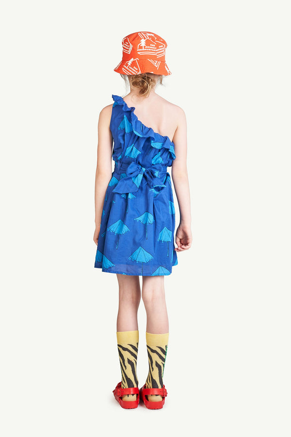 Deep Blue Weasel Dress MODEL BACK