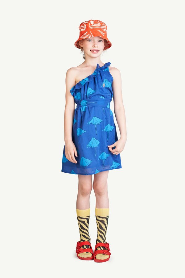 Deep Blue Weasel Dress MODEL FRONT