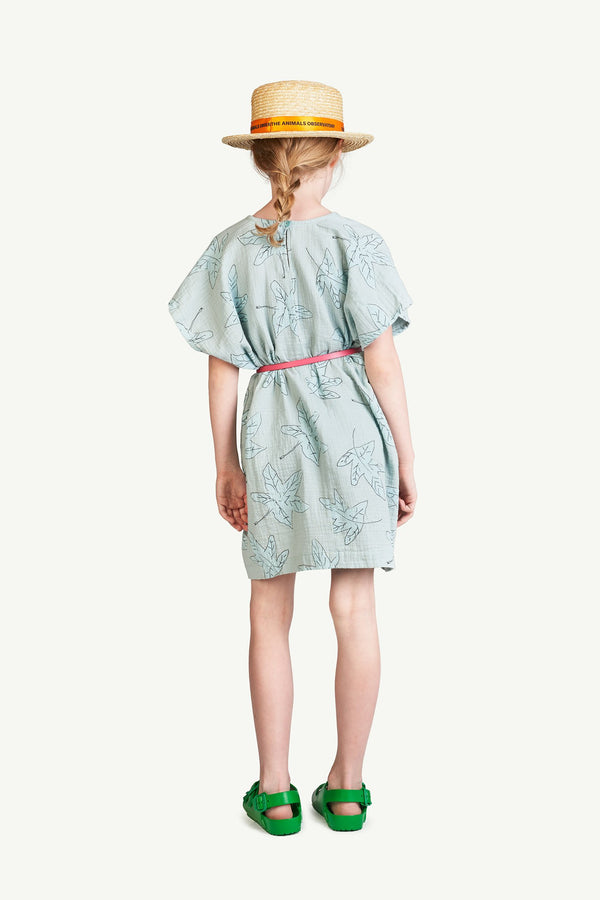 Blue Leaves Marten Dress MODEL BACK