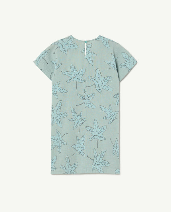 Blue Leaves Marten Dress PRODUCT BACK
