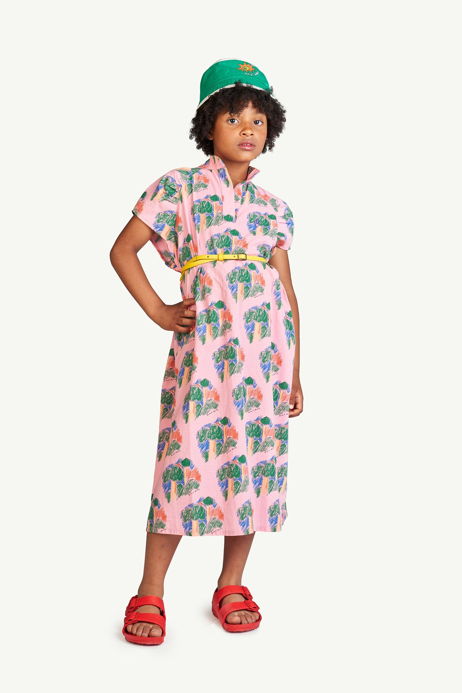 Pink Woods Swallow Dress MODEL FRONT