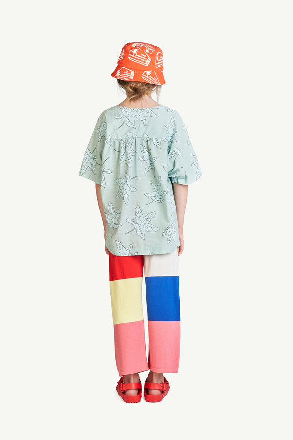 Blue Leaves Lamb Shirt MODEL BACK