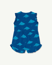 Deep Blue Umbrellas Squirrel Jumpsuit PRODUCT BACK