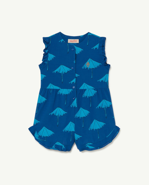 Deep Blue Umbrellas Squirrel Jumpsuit PRODUCT FRONT