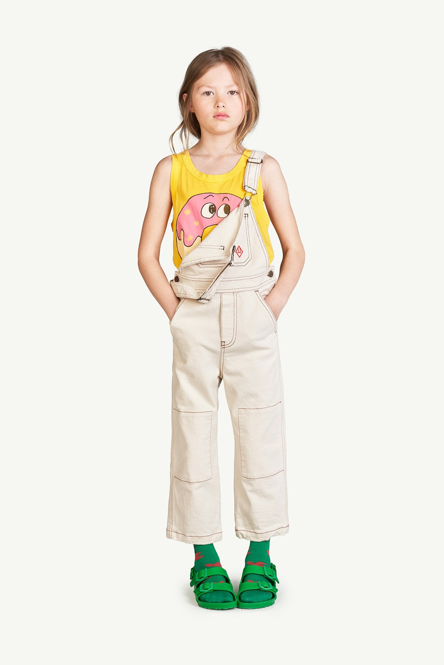 White The Animals Mule Jumpsuit MODEL FRONT