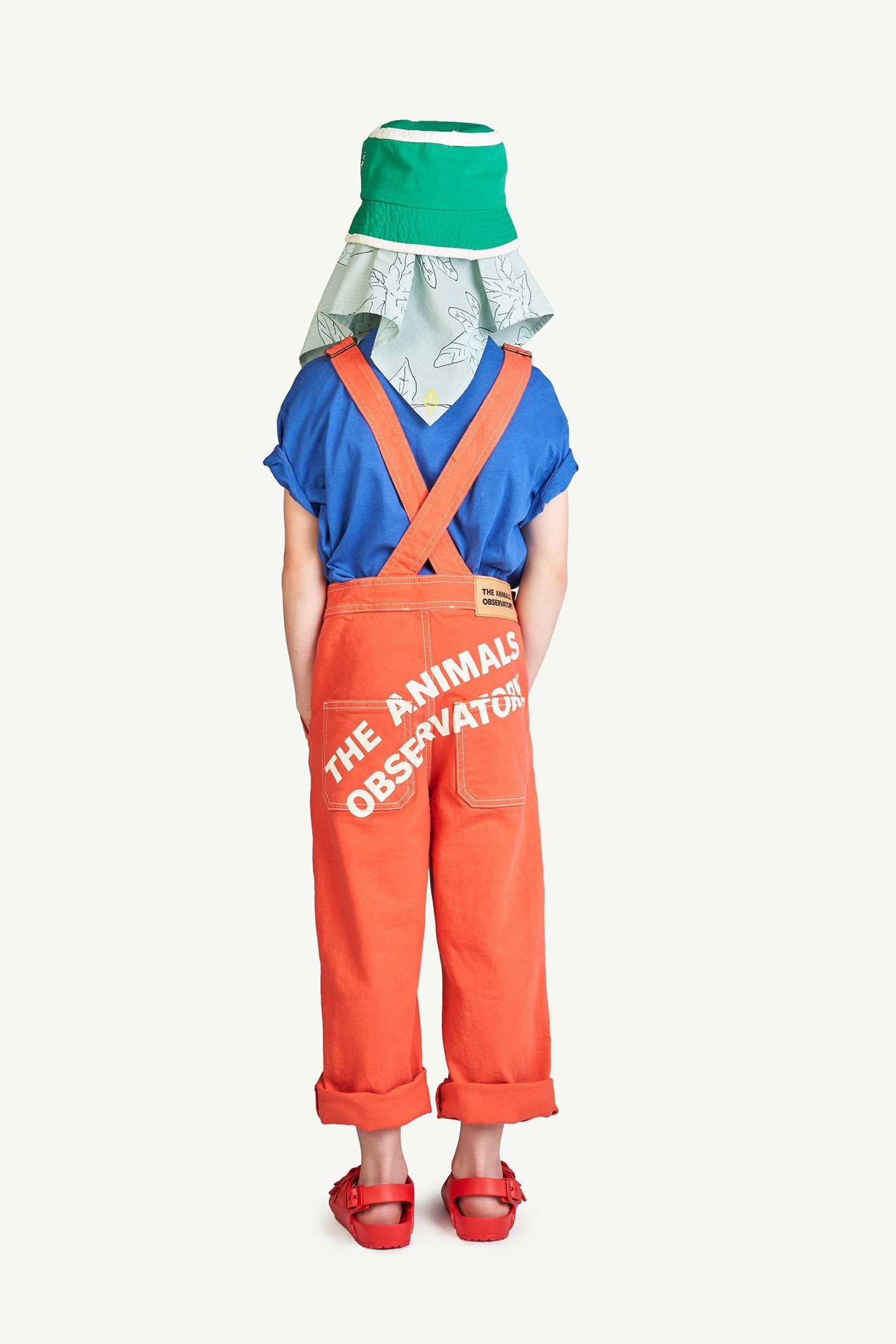 Red The Animals Mule Jumpsuit MODEL BACK