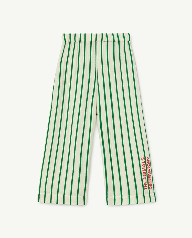 White Green Stripes Emu Pants COVER