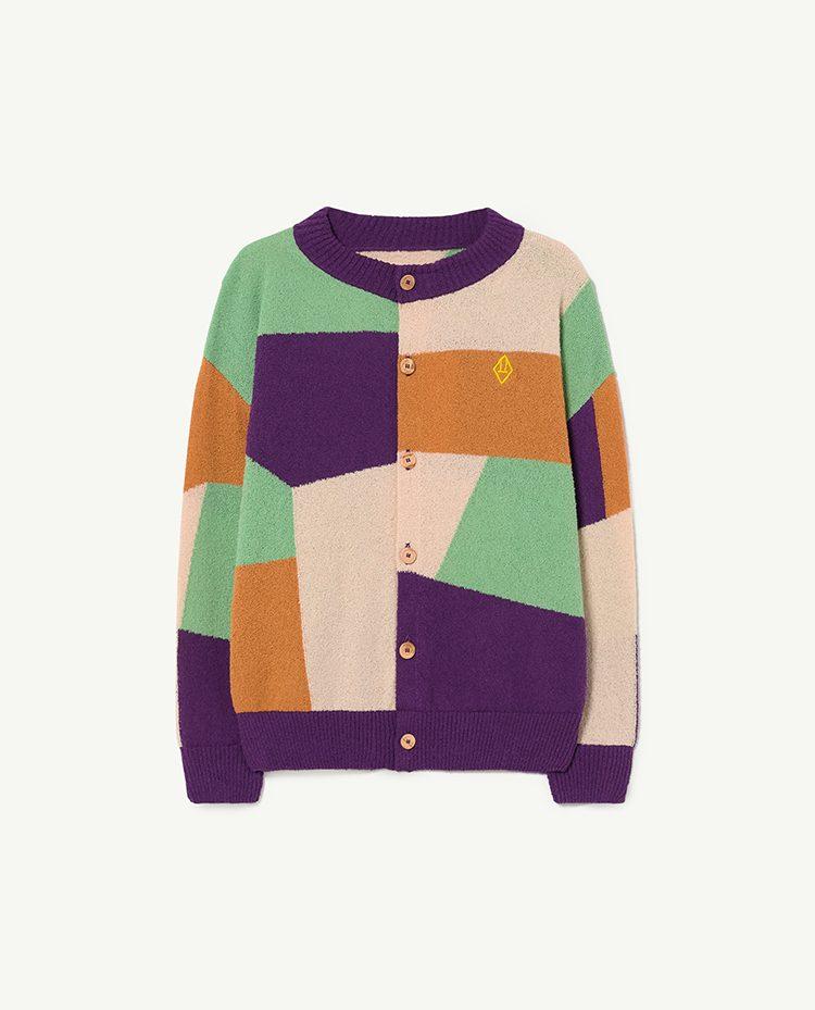 Purple Multicolor Toucan Cardigan COVER