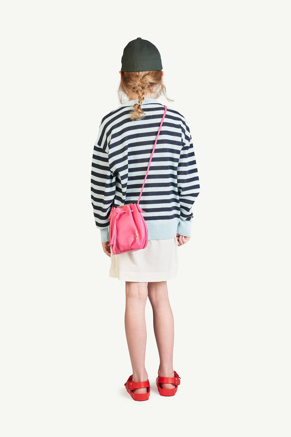 Blue Stripes Bull Sweater MODEL BACK