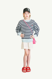 Blue Stripes Bull Sweater MODEL FRONT