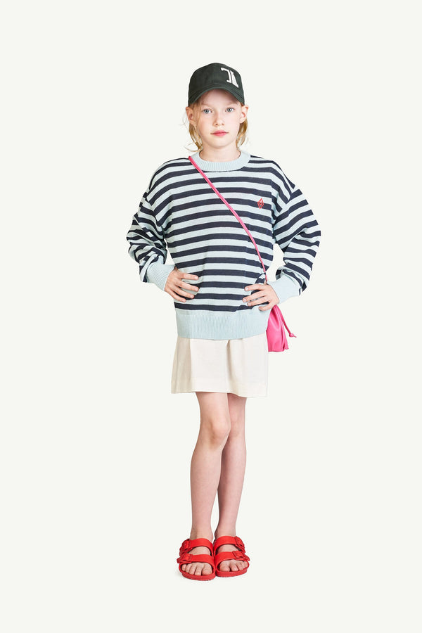 Blue Stripes Bull Sweater MODEL FRONT