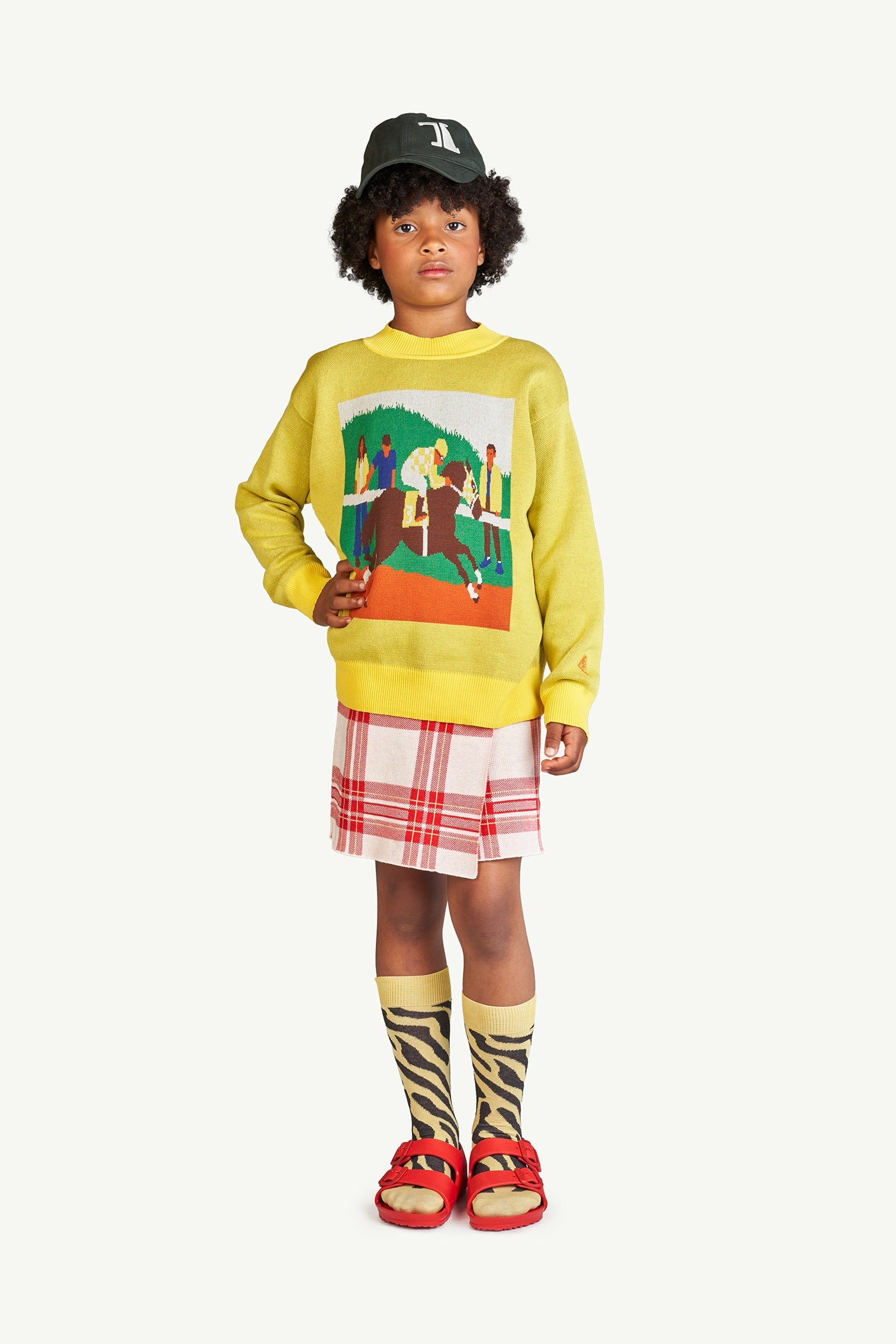 Yellow Horse Bull Sweater MODEL FRONT