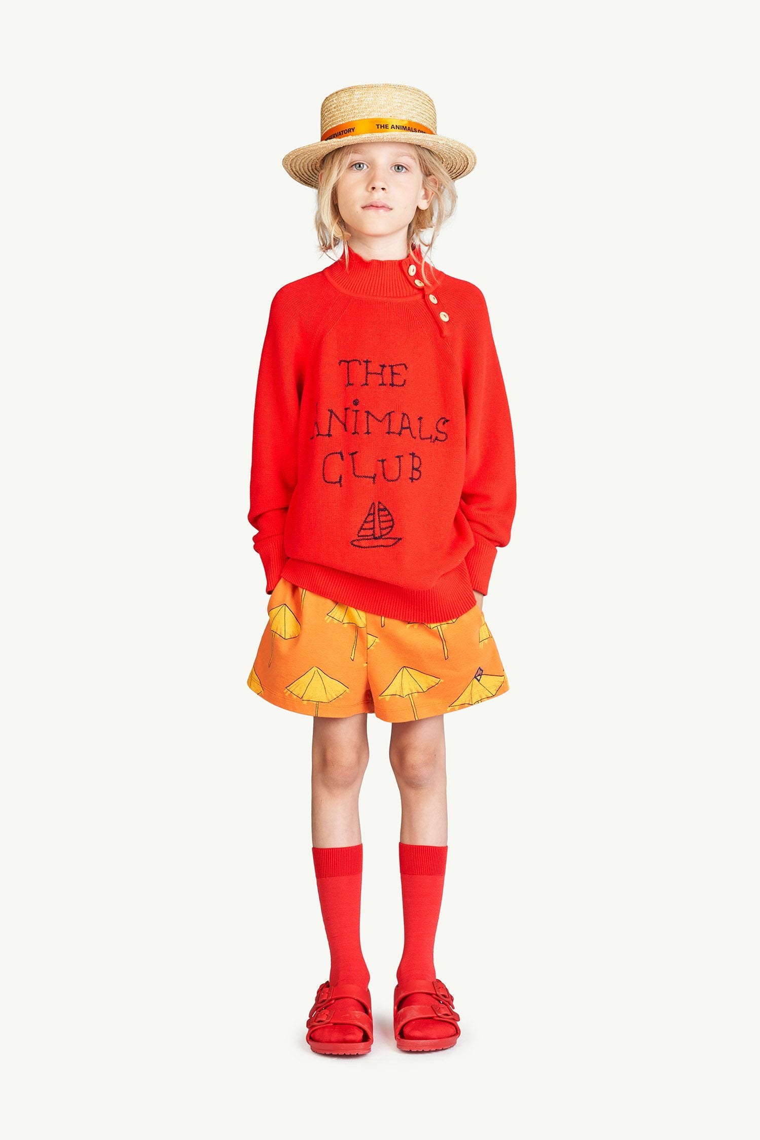 Red The Animals Club Raven Sweater MODEL FRONT