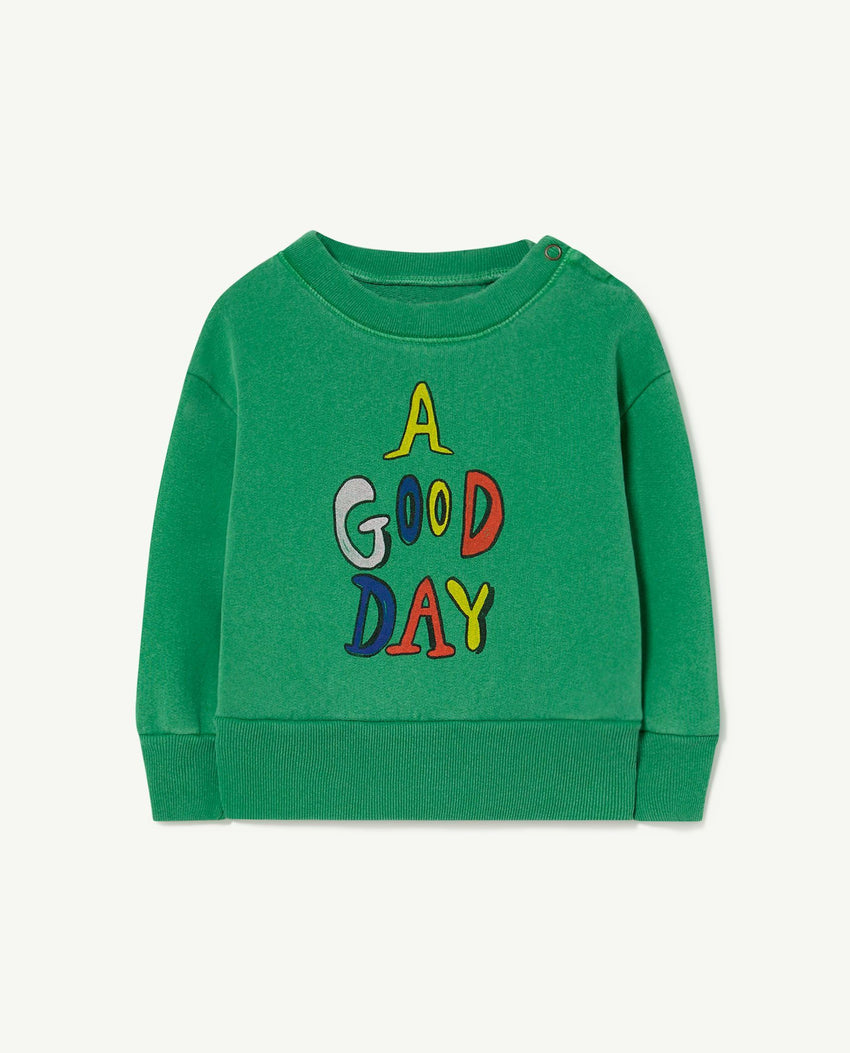 Green Bear Baby Good Day Sweatshirt PRODUCT FRONT