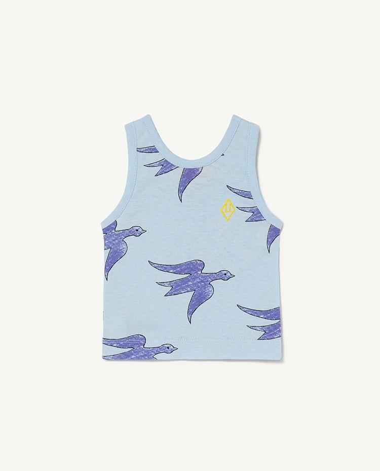 Blue Flying Birds Frog Baby T-Shirt COVER