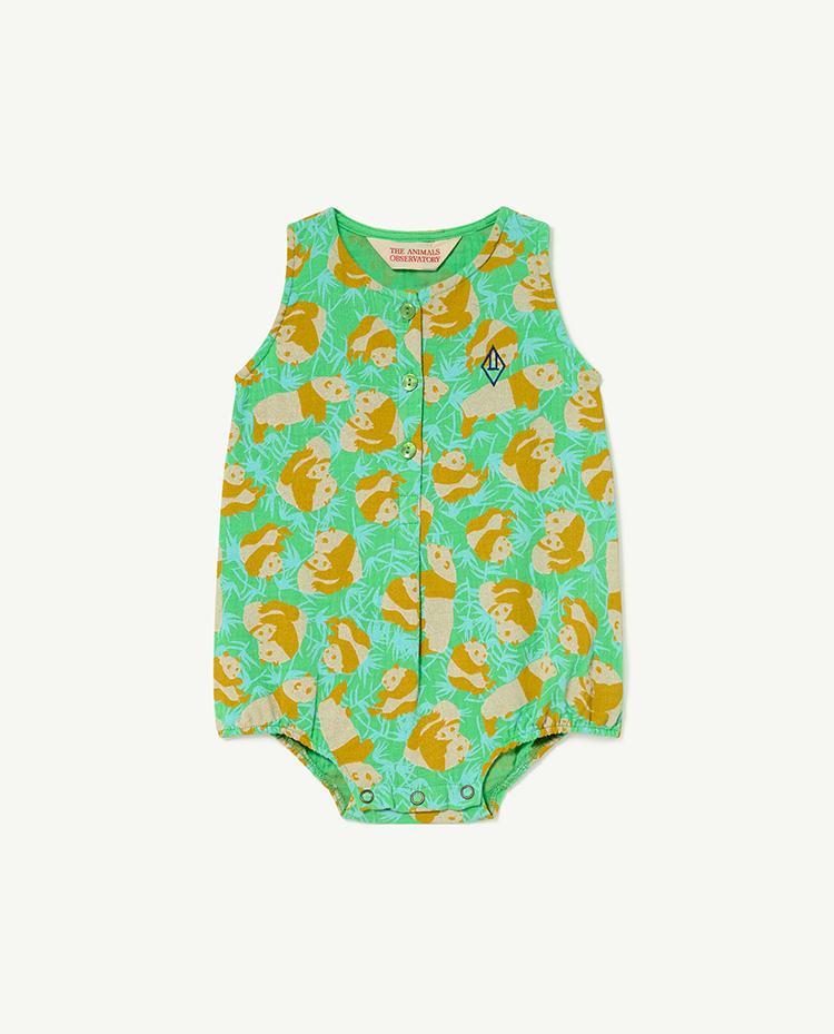 Green Flowers Butterfly Baby Jumpsuit COVER