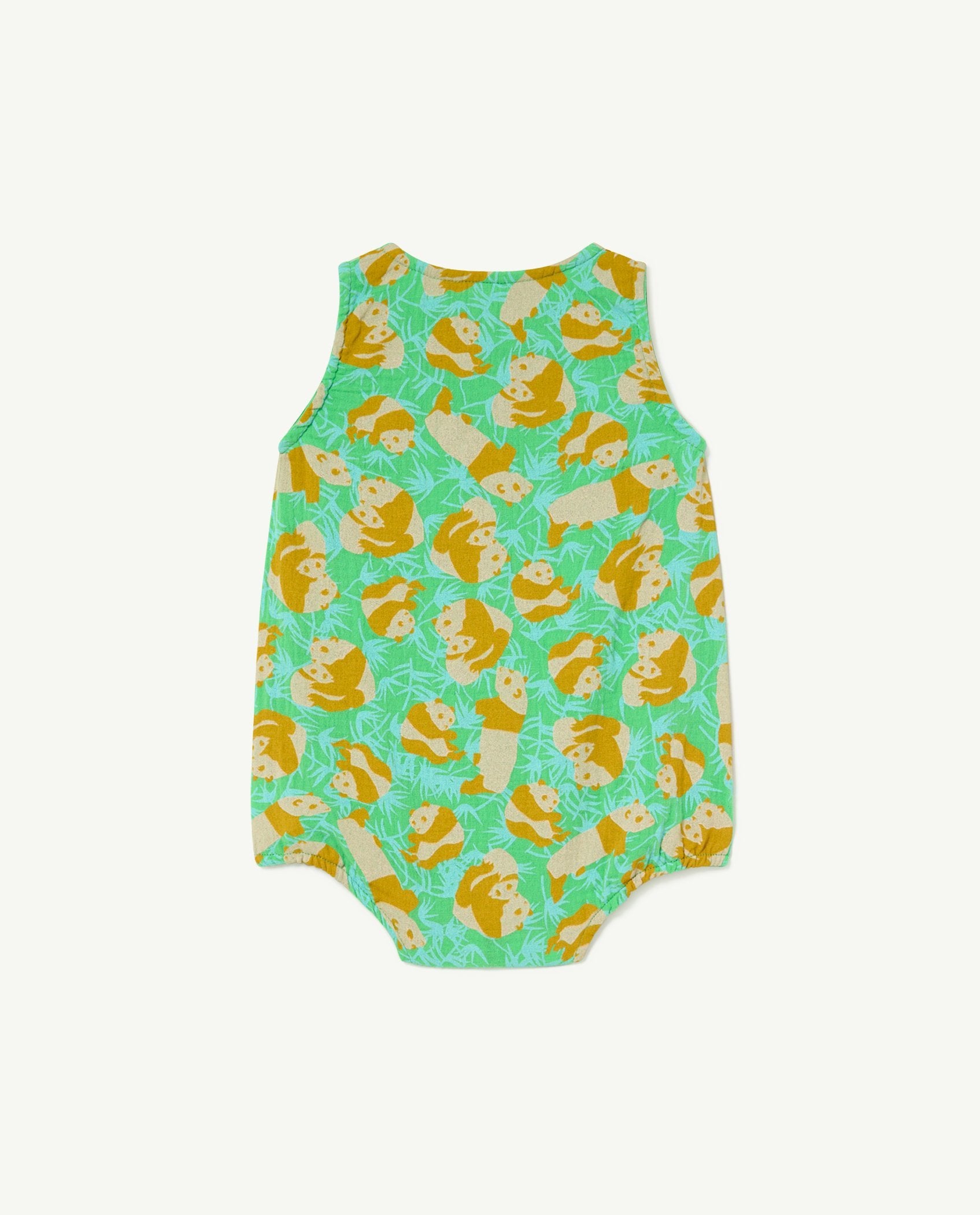 Green Flowers Butterfly Baby Jumpsuit PRODUCT BACK