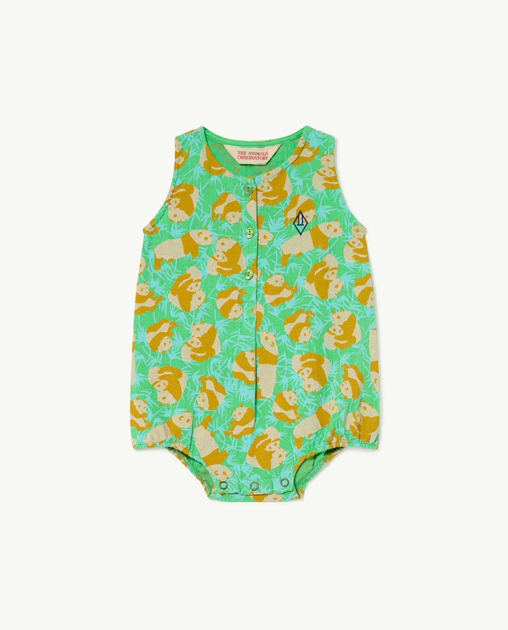 Green Flowers Butterfly Baby Jumpsuit PRODUCT FRONT