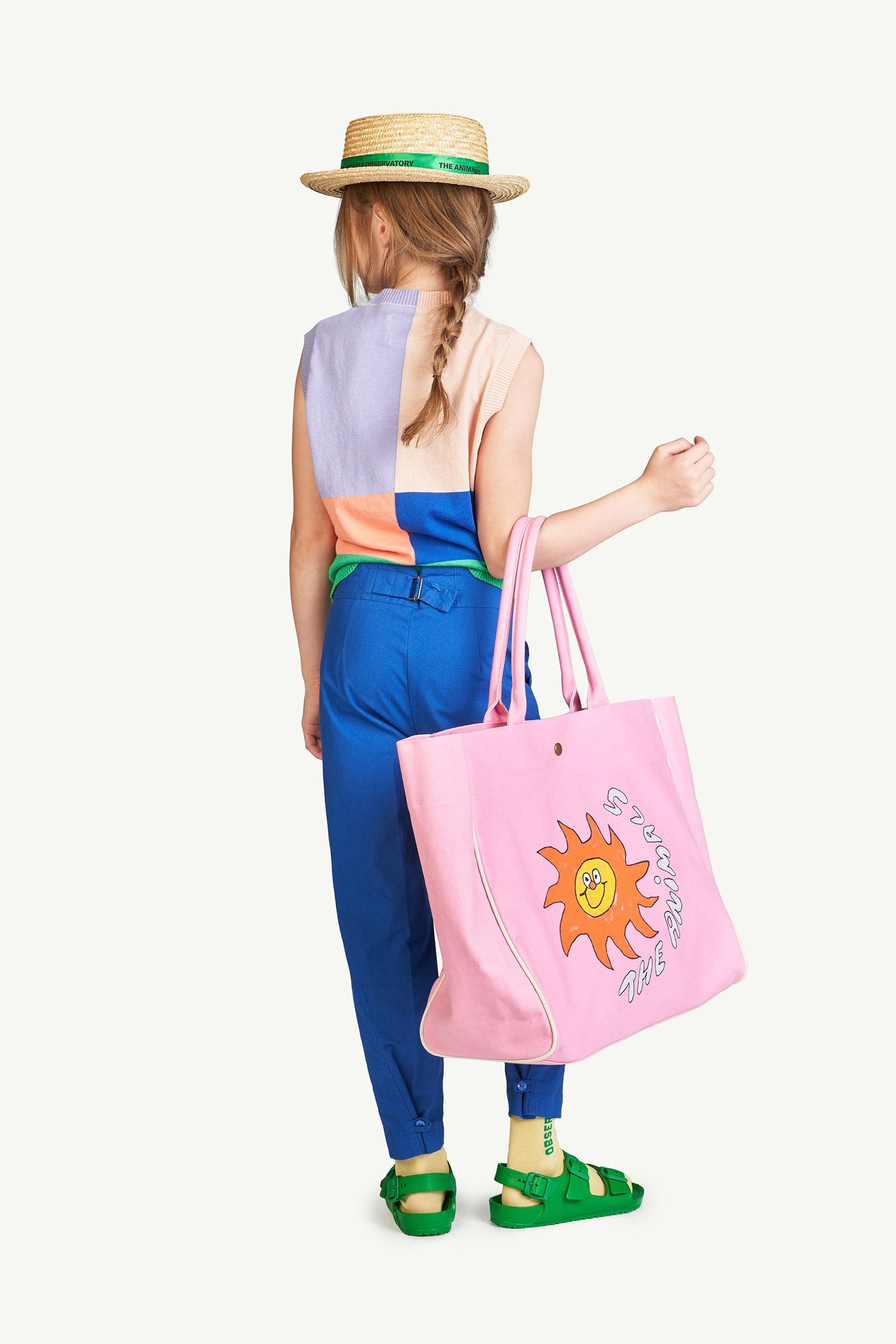 Soft Pink Sun Tote Bag MODEL FRONT