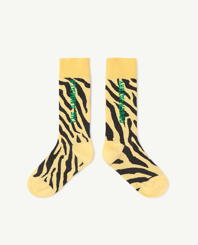 Yellow Zebra Worm Socks COVER