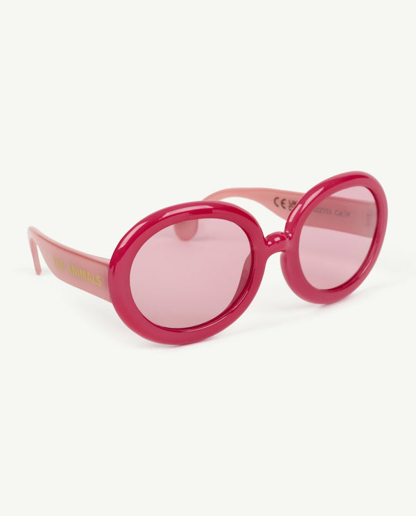 Fuchsia Circular Sunglasses PRODUCT SIDE