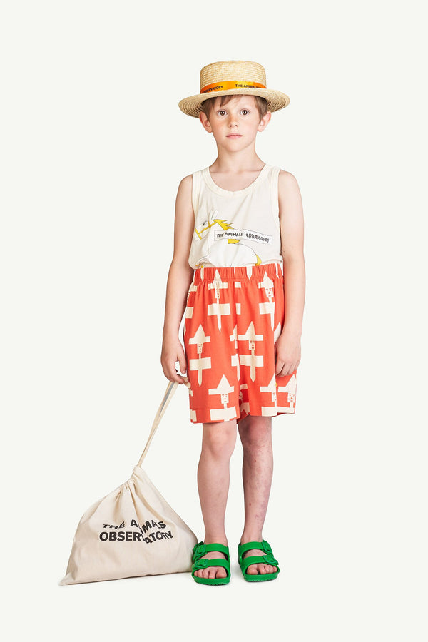 Orange Straw Hat MODEL FRONT