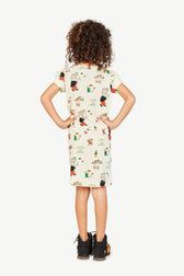 Babar Ecru Flamingo Dress MODEL BACK