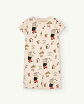 Babar Ecru Flamingo Dress PRODUCT FRONT