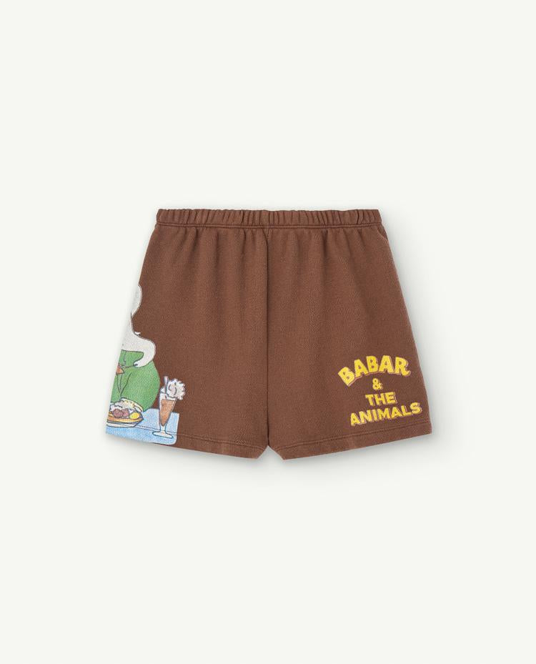 Babar Kids Brown Clam Shorts | The Animals Observatory