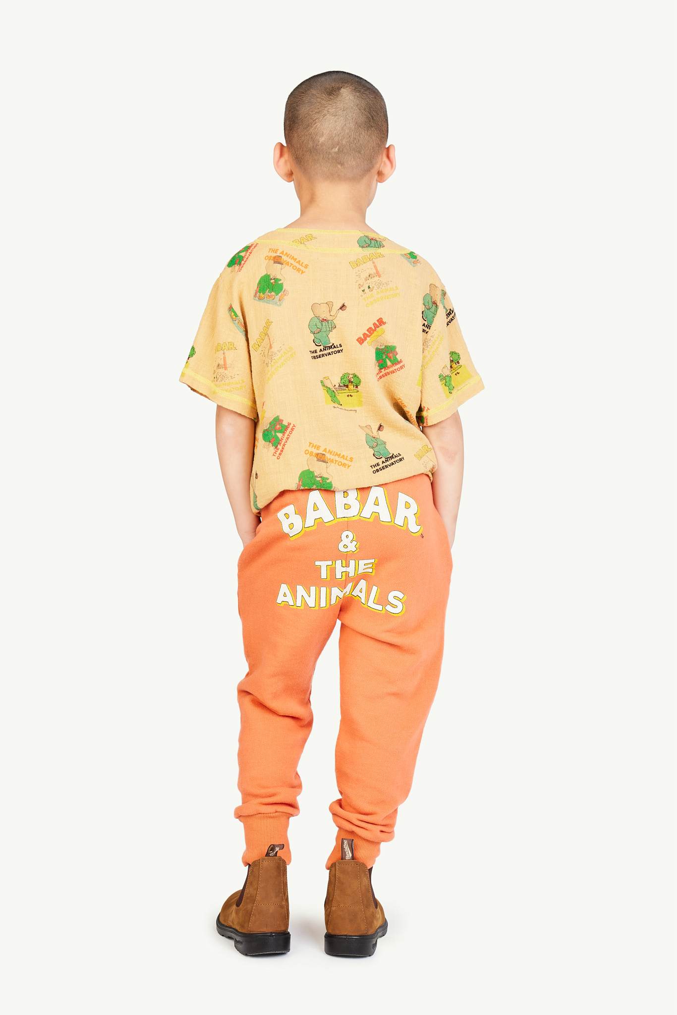 Babar Orange Panther Sweatpants MODEL BACK
