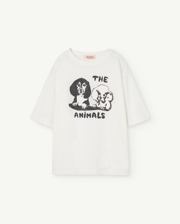 The Animals Observatory OverSized ROOSTER KIDS T-SHIRT white dog
