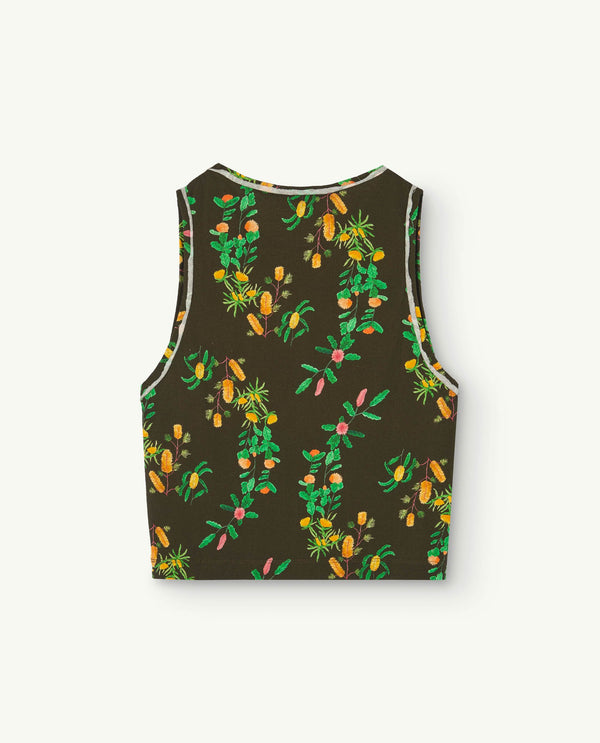 Deep Brown Frog Tank Top PRODUCT BACK