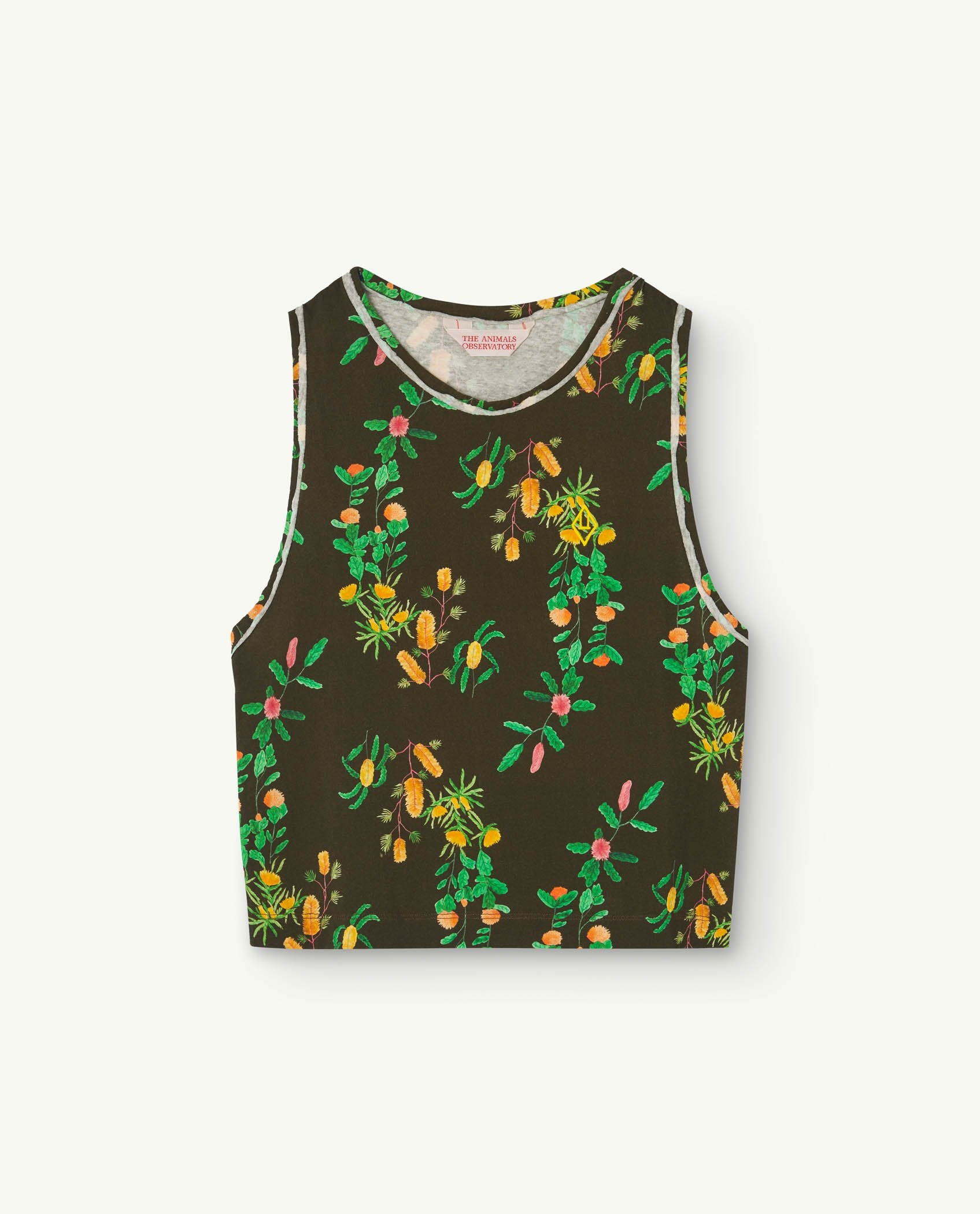 Deep Brown Frog Tank Top PRODUCT FRONT