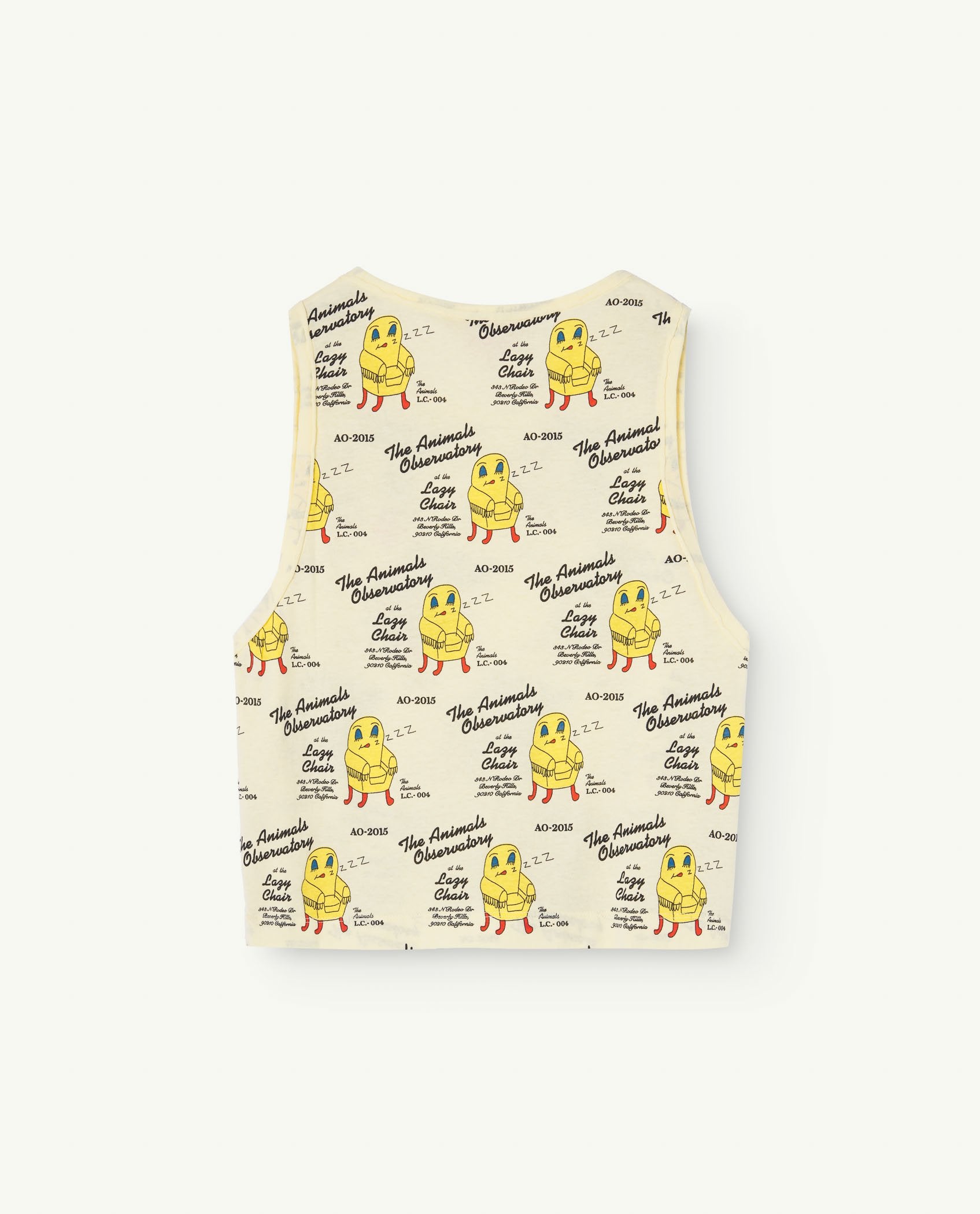 Soft Yellow Frog Tank Top PRODUCT BACK