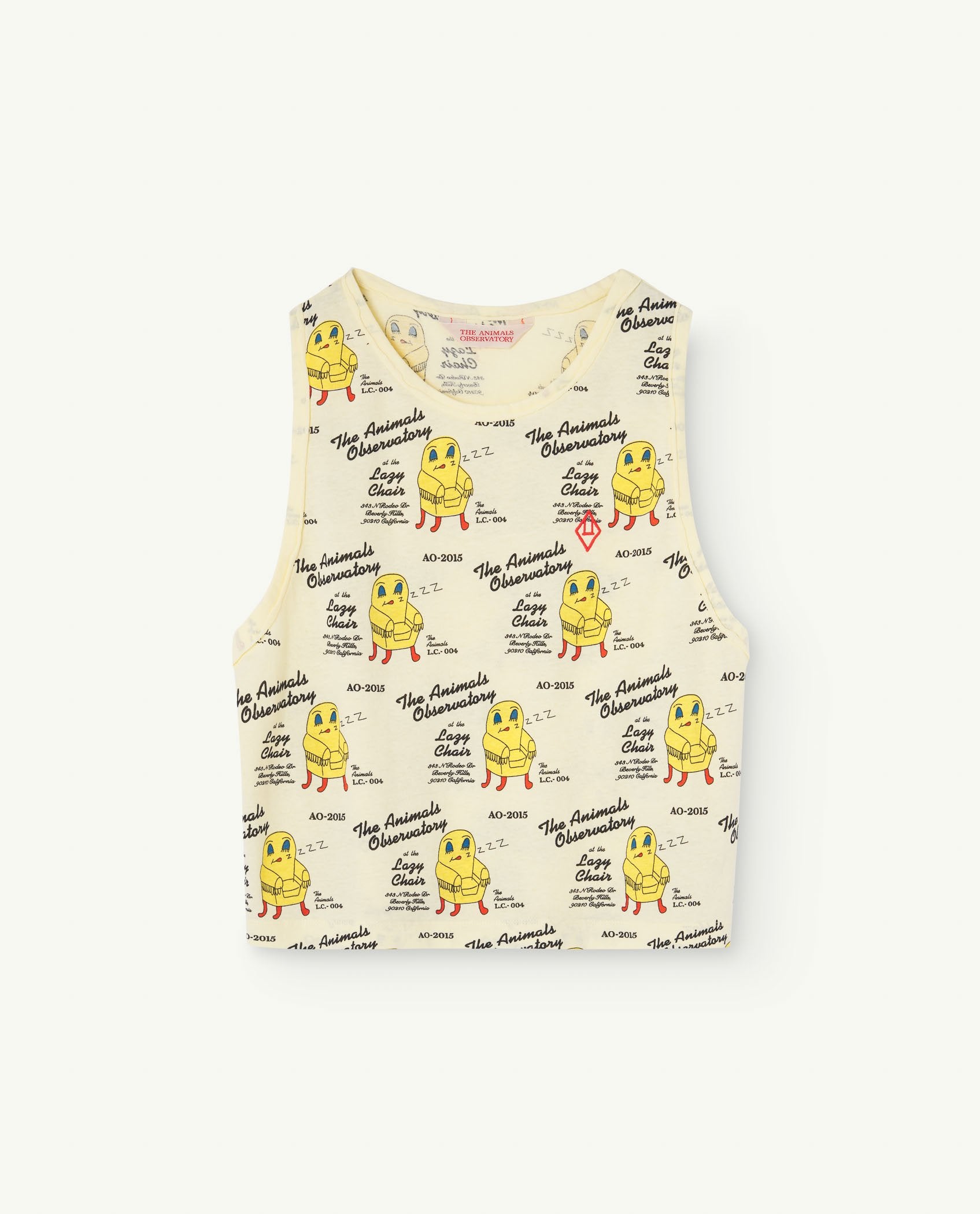 Soft Yellow Frog Tank Top PRODUCT FRONT