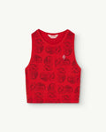 Red Cowboy Frog Tank Top