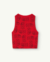 Red Cowboy Frog Tank Top PRODUCT BACK