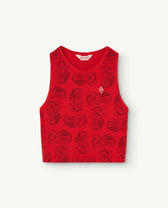 Red Cowboy Frog Tank Top PRODUCT FRONT