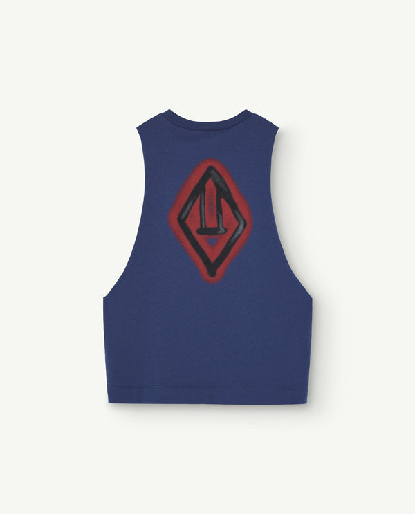 Deep Blue Prawn Tank Top PRODUCT BACK