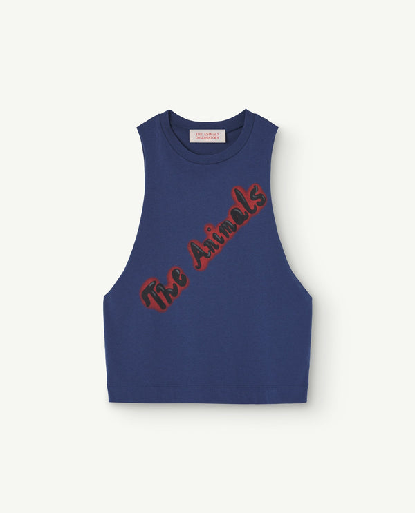 Deep Blue Prawn Tank Top PRODUCT FRONT