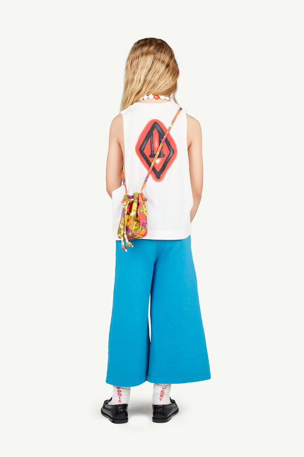 White Prawn Tank Top MODEL BACK