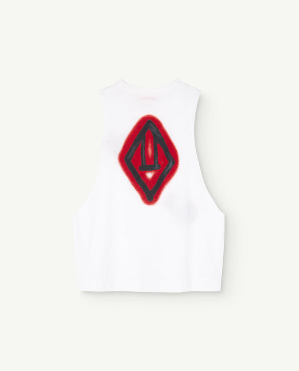 White Prawn Tank Top PRODUCT BACK