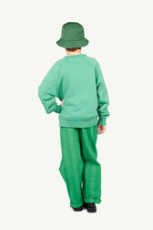 Green Shark Sweatshirt MODEL BACK