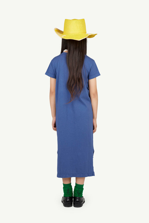 Deep Blue Gorilla Dress MODEL BACK