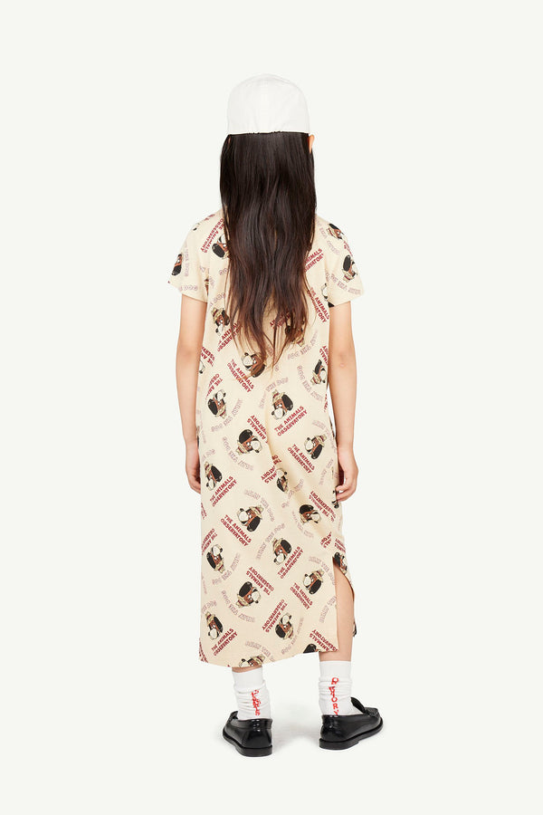 Beige Gorilla Dress MODEL BACK