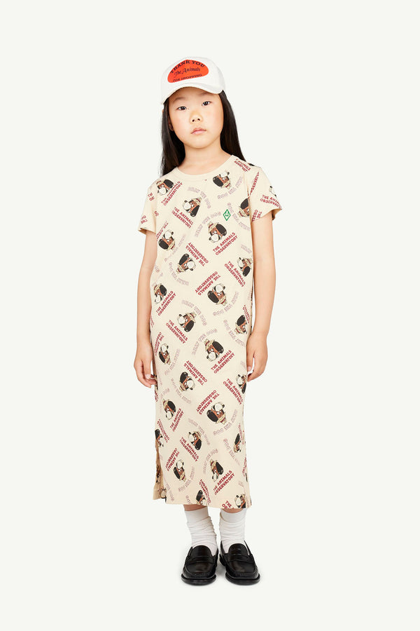 Beige Gorilla Dress MODEL FRONT