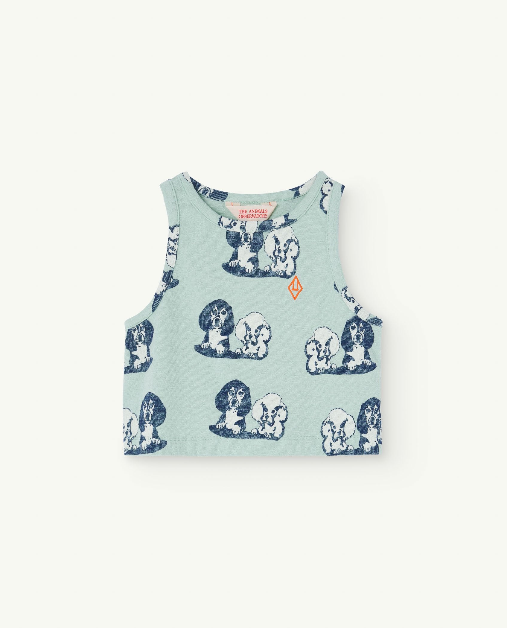 Turquoise Hyena Crop Top PRODUCT FRONT