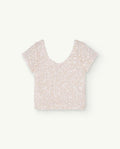 White Sequins Crayfish Crop Top